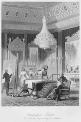 Palácio de Buckingham. A princesa Royal sentada para um retrato, c1841