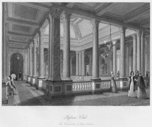 Clube de Reforma. Os corredores do salão, c1841