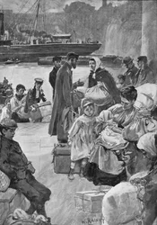 Estrangeiros que chegam às escadas de Irongate, c1901 1901