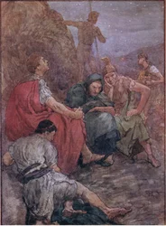 Brutus e seus companheiros após a Batalha de Philippi, de Plutarch Lives publicado por T C & E C Jack Ltd