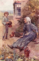 David e sua tia grande, frontiscpiece de &39;David Copperfield&39; por Charles Dickens
