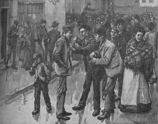 Cena durante a greve de Preston, c1890