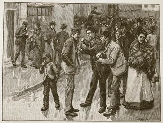 A greve de Preston, ilustração de &39;História Ilustrada de Cassell da Inglaterra&39; (foto sépia)