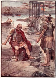 O Marius exilado no meio das ruínas de Cartago, ilustração de 