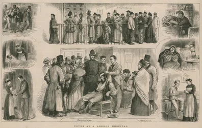 Notas em um hospital de Londres