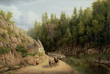 Canal de Erie em Little Falls, Nova York, 1884