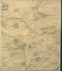 Mapa de Roy 19/3f: Área em redor de Colliston, em Forfarshire (ou Angus), do Roy Military Survey of Scotland