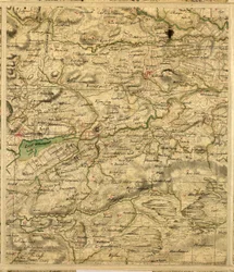 Mapa de Roy de Lowland Scotland, contendo Loch Whinnoch