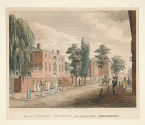 Vista da Third Street, a partir da Spruce Street, Filadélfia