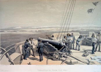 Vista de Sebastopol do mar, 1855.