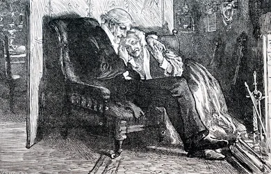 Um casal de idosos. Por William Small (1843-1929), um ilustrador inglês. 1880 (gravura)