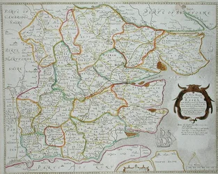 Um Novo Mapa do Condado de Essex, publicado por Henry Overton