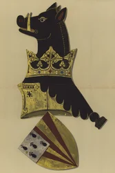 Sir Ralph Bassett, senhor Bassett de Drayton, 1368-1390 (chromolitho)