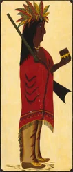 Sinal de Tabacaria Indiana [verso, índio virado para a direita], segunda metade do século XIX (óleo sobre madeira)