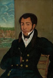 Retrato de um homem (possivelmente Peter Vogelsang Sr.), provavelmente 1829 (óleo sobre madeira)
