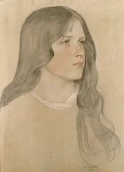 Retrato de uma menina, 1904 (lápis colorido sobre papel)