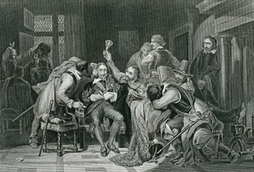 Rei Carlos I na sala da guarda