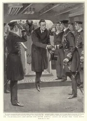 Partida do Sr. Chamberlain para a África do Sul, indo a bordo da Boa Esperança
