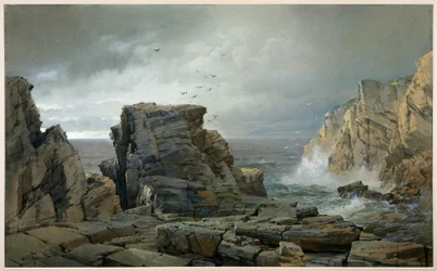 Uma costa rochosa