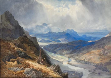 Uma vista de Moel Cynwich: olhando sobre o vale de Afon Mawddach e em direção a Cader Idris