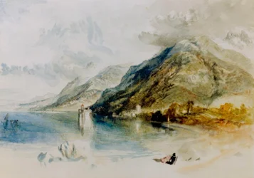 O castelo de Chillon, no lago de Genebra, de Villeneuve de ge