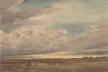 Salisbury Plain with Old Sarum in the Distance, Wiltshire, 1810-62.