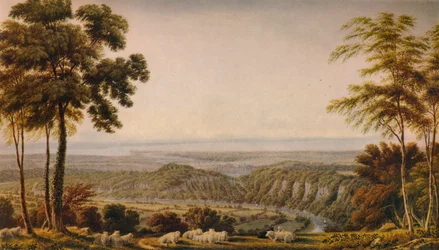 Vista do penhasco de Wyndd, perto de Chepstow - manhã, c1820, 1938