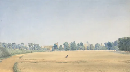 Vista do Parque Universitário olhando para New College, Oxford, depois de 1825.
