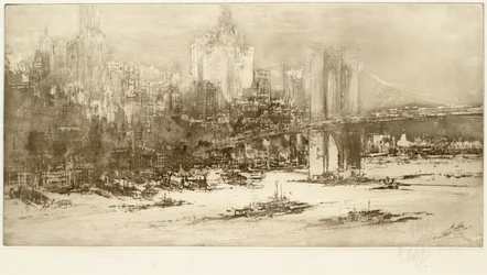 Ponte de Brooklyn, Nova Iorque (gravura grande)