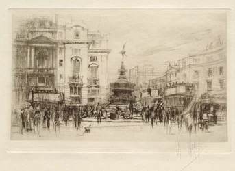 Piccadilly Circus, vista em direcção a Lower Regent Street, com o Criterion Theatre ao fundo