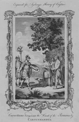 Caractacus traiu nas mãos dos romanos por Cartismandua, 1773.
