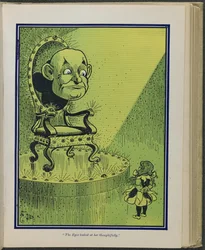 "Os olhos olharam-na pensativamente", ilustração de "O maravilhoso Feiticeiro de Oz" de Lyman Frank Baum