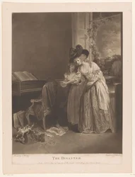 As mulheres jovens descobrem um gato apanhado da ave da gaiola
O Desastre (título sobre o objecto)