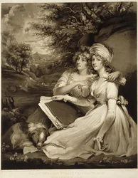 As Filhas de Sir Thomas Frankland, Baronet, 1797 (mezzotint em tinta marrom)