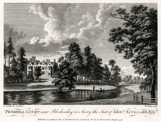 Pendhill Court perto de Bletchenley em Surry, sede de George Scullard Esquire, 1776