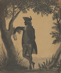 Jovem encostado a uma árvore com um livro, ca. 1780-89.