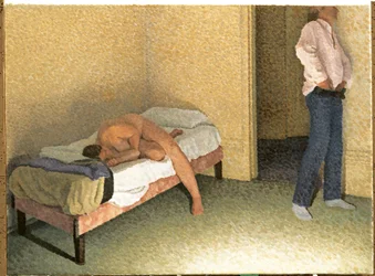 Interior com um enfeite de figura