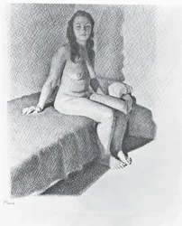 Nu Sentado, c.1968-74 (lápis no papel)