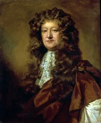 Retrato de um cavalheiro de manto marrom e jabot branco