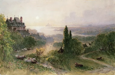 Paisagem com uma grande casa