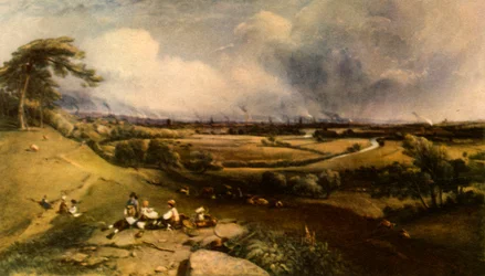 "Vista de Manchester de Higher Broughton", 1835, 1943.  