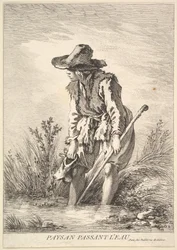 Camponês que atravessa a água, 1786.