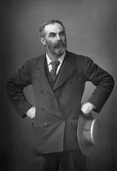 John Burns 1858-1943, sindicalista inglês, anti-racista, socialista e político, 1893.