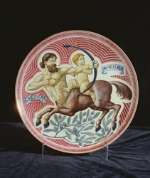 Carregador representando Cheiron e Achilleus (cerâmica)