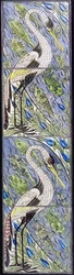 Quatro azulejos representando aves de pesca (cerâmica)