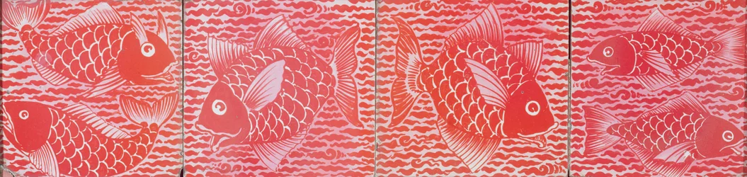 Azulejo com design de peixe (cerâmica)