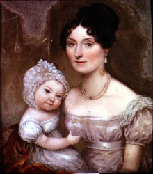 Lady FitzHerbert com um dos seus filhos mais novos, c.1817 (ardósia)