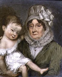 Mãe de Agnes FitzHerbert com um de seus netos, c.1817 (ardósia)