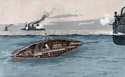 Submarino, c1905 (aguarela)