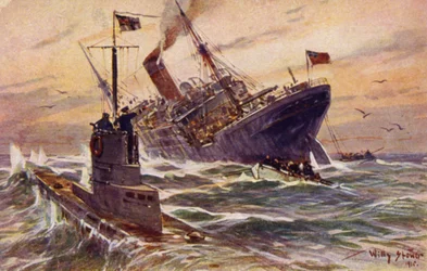 Destruição de um navio mercante britânico por um submarino alemão, Primeira Guerra Mundial